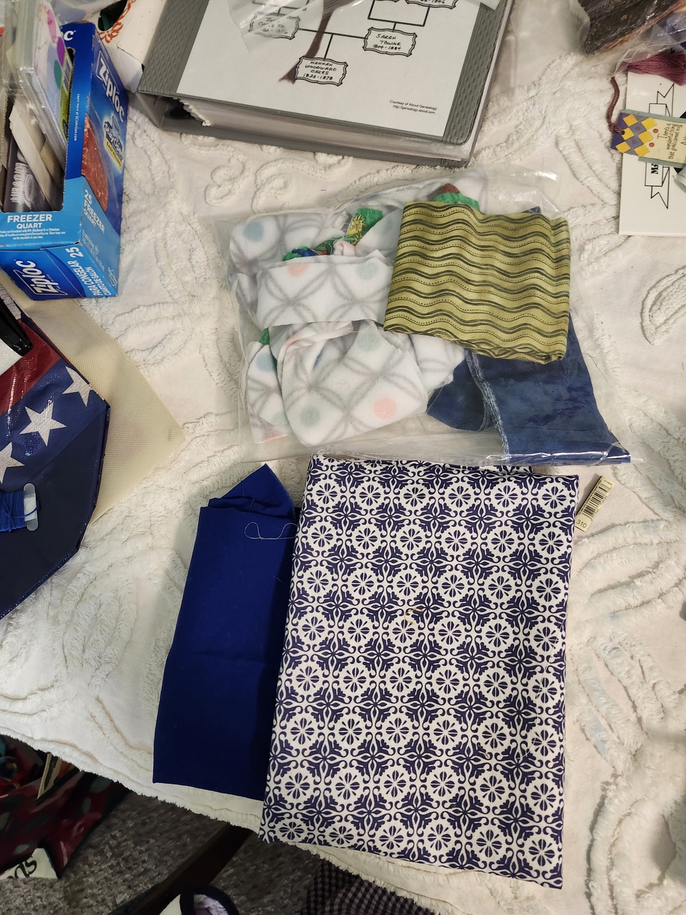 Blue and White Decorative Fabric Piece